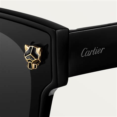 Occhiali da sole Panthère de Cartier oversize in Nero 